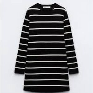 Zara Sweater striped Mini Dress Large